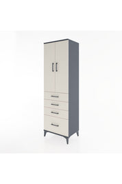 Hyperion Dolap Tek Raflı 4 Çekmeceli Tek Askılı 60x44x195 - S59M058V4B