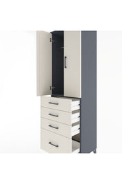 Hyperion Dolap Tek Raflı 4 Çekmeceli Tek Askılı 60x44x195 - S59M058V4B