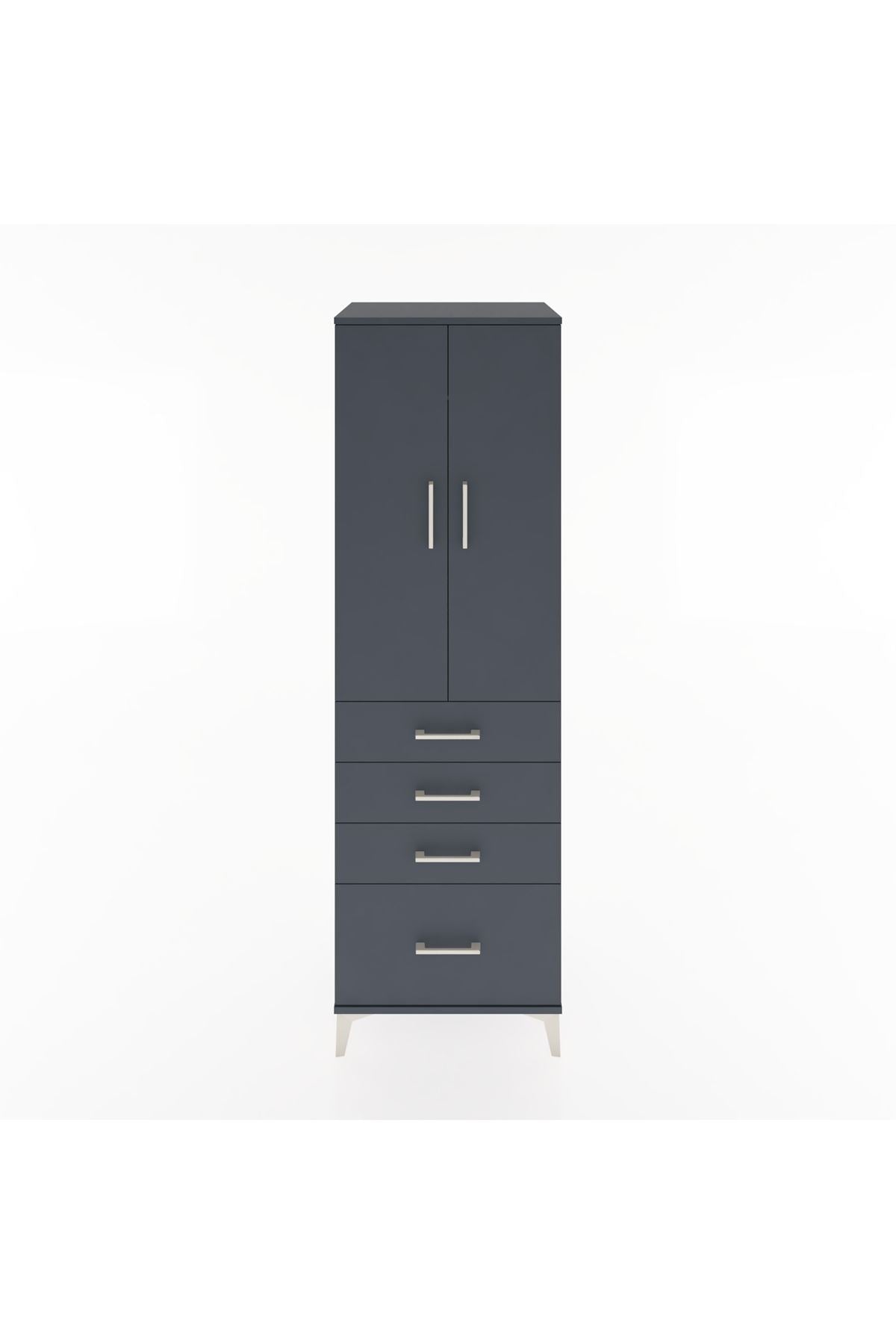 Hyperion Dolap Tek Raflı 4 Çekmeceli Tek Askılı 60x44x195 - S59M058V5B