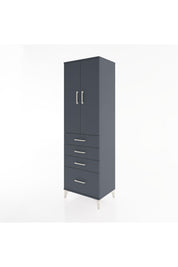 Hyperion Dolap Tek Raflı 4 Çekmeceli Tek Askılı 60x44x195 - S59M058V5B