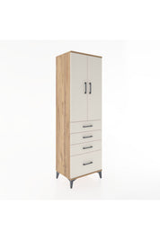 Hyperion Dolap Tek Raflı 4 Çekmeceli Tek Askılı 60x44x195 - S59M058V7B