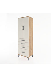 Hyperion Dolap Tek Raflı 4 Çekmeceli Tek Askılı 60x44x195 - S59M058V7B