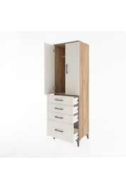 Hyperion Dolap Tek Raflı 4 Çekmeceli Tek Askılı 60x44x195 - S59M058V7B
