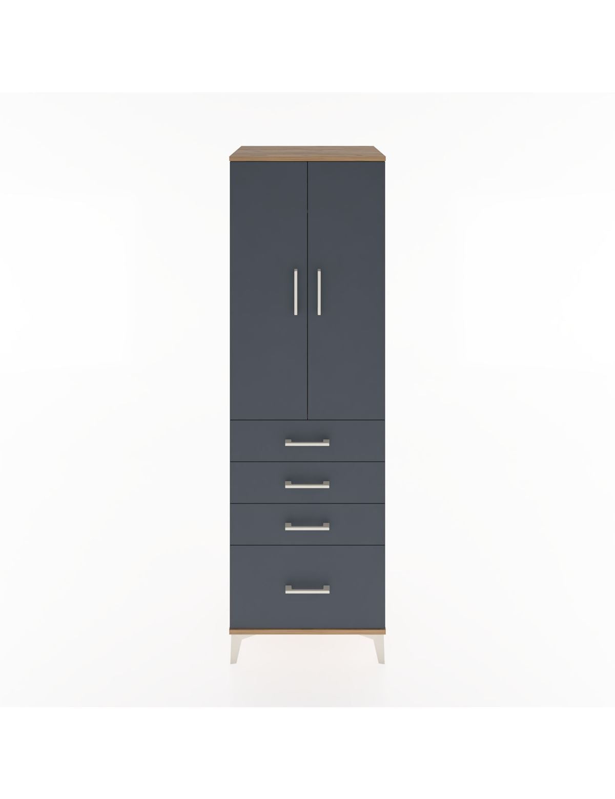 Hyperion Dolap Tek Raflı 4 Çekmeceli Tek Askılı 60x44x195 - S59M058V8B