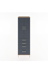Hyperion Dolap Tek Raflı 4 Çekmeceli Tek Askılı 60x44x195
