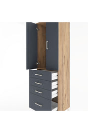 Hyperion Dolap Tek Raflı 4 Çekmeceli Tek Askılı 60x44x195 - S59M058V8B
