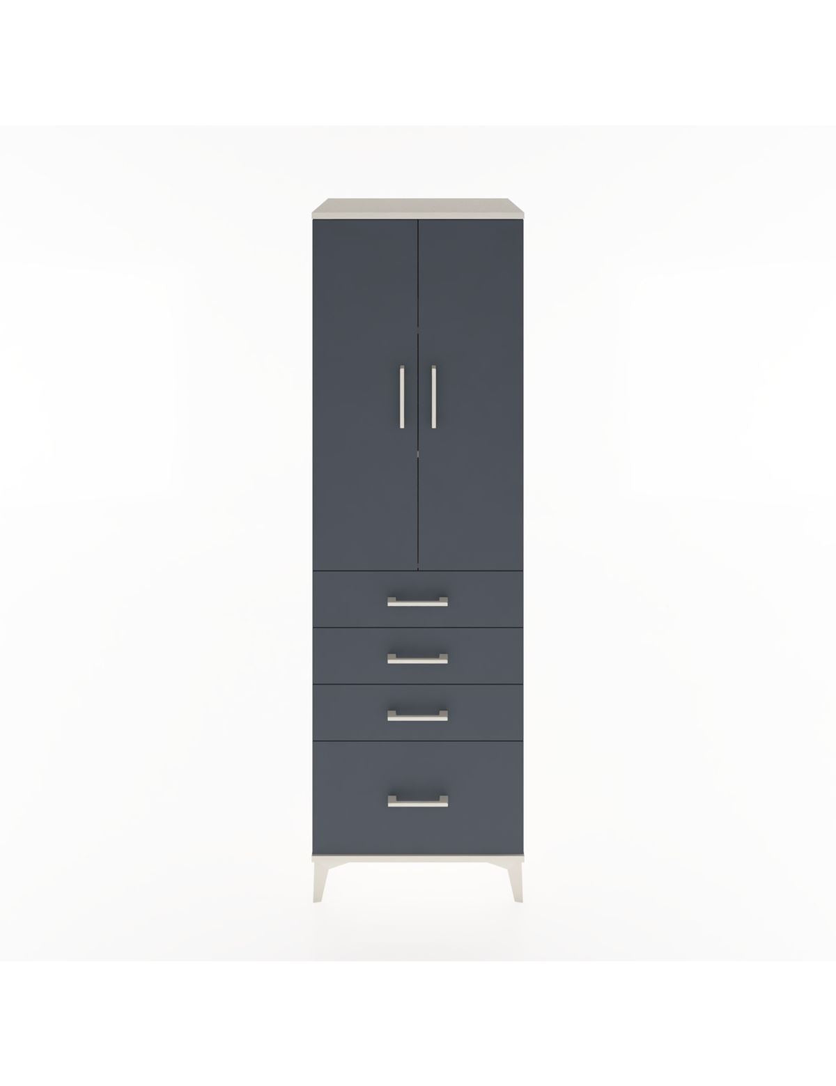 Hyperion Dolap 3 Raflı 4 Çekmeceli 2 Kapaklı 60x44x195 - S59M059V2B