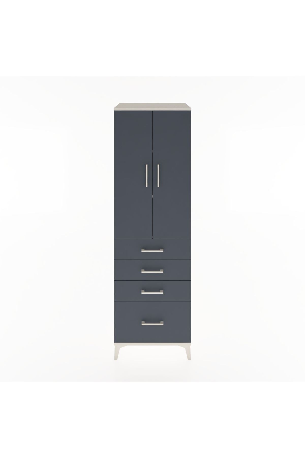 Hyperion Dolap 3 Raflı 4 Çekmeceli 2 Kapaklı 60x44x195 - S59M059V2B