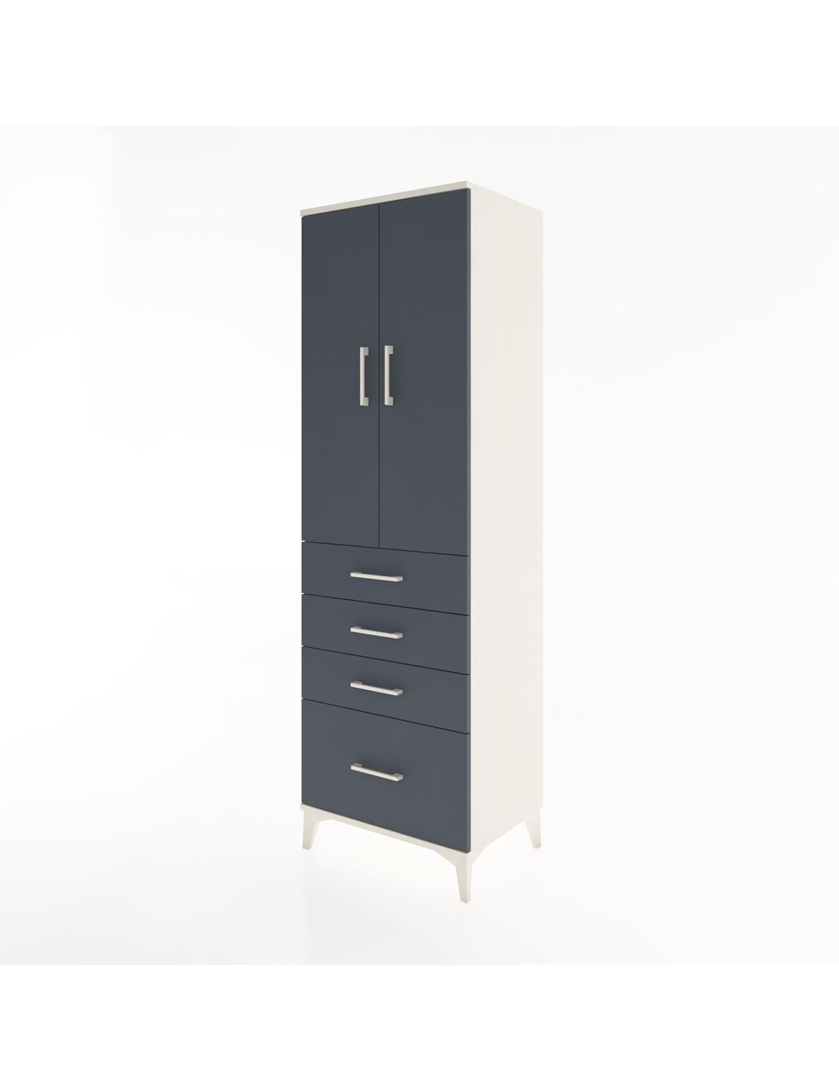 Hyperion Dolap 3 Raflı 4 Çekmeceli 2 Kapaklı 60x44x195 - S59M059V2B