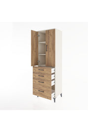 Hyperion Dolap 3 Raflı 4 Çekmeceli 2 Kapaklı 60x44x195 - S59M059V3B