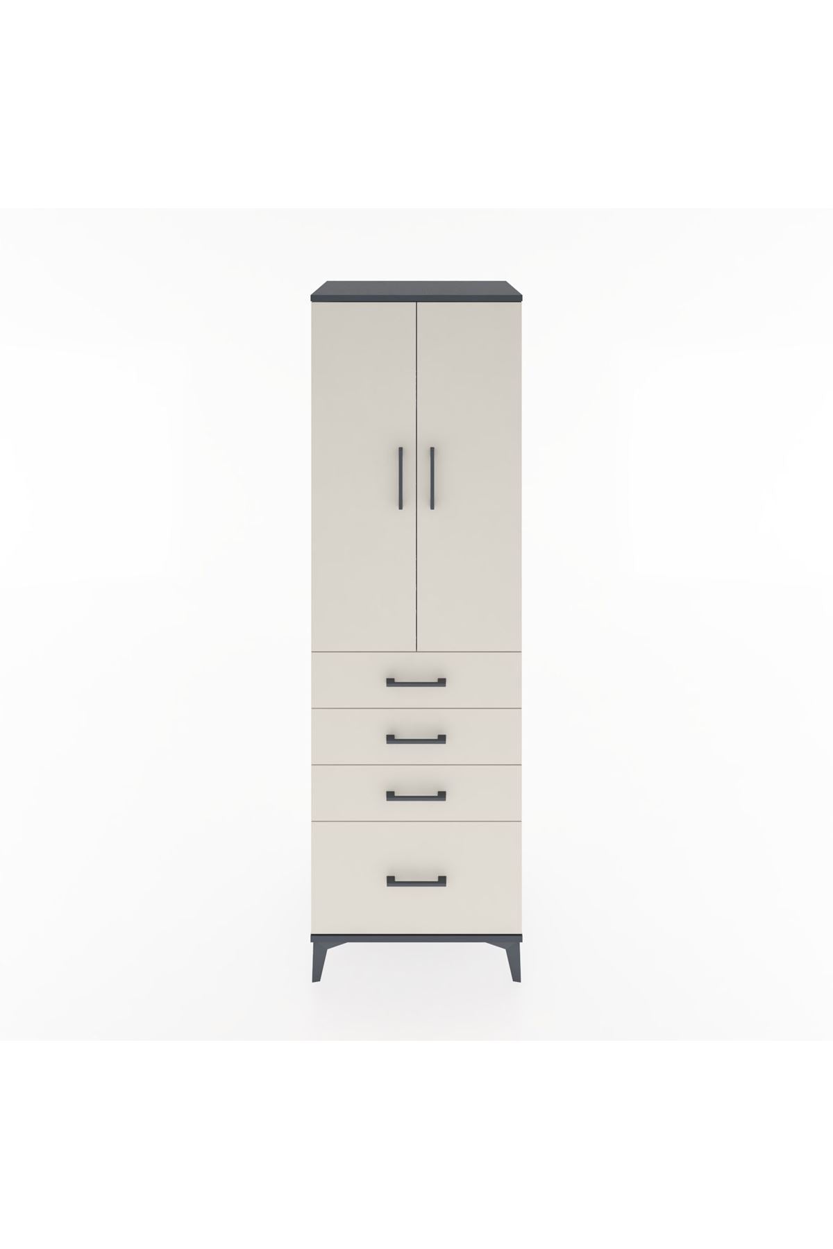 Hyperion Dolap 3 Raflı 4 Çekmeceli 2 Kapaklı 60x44x195 - S59M059V4B