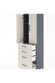 Hyperion Dolap 3 Raflı 4 Çekmeceli 2 Kapaklı 60x44x195 - S59M059V4B