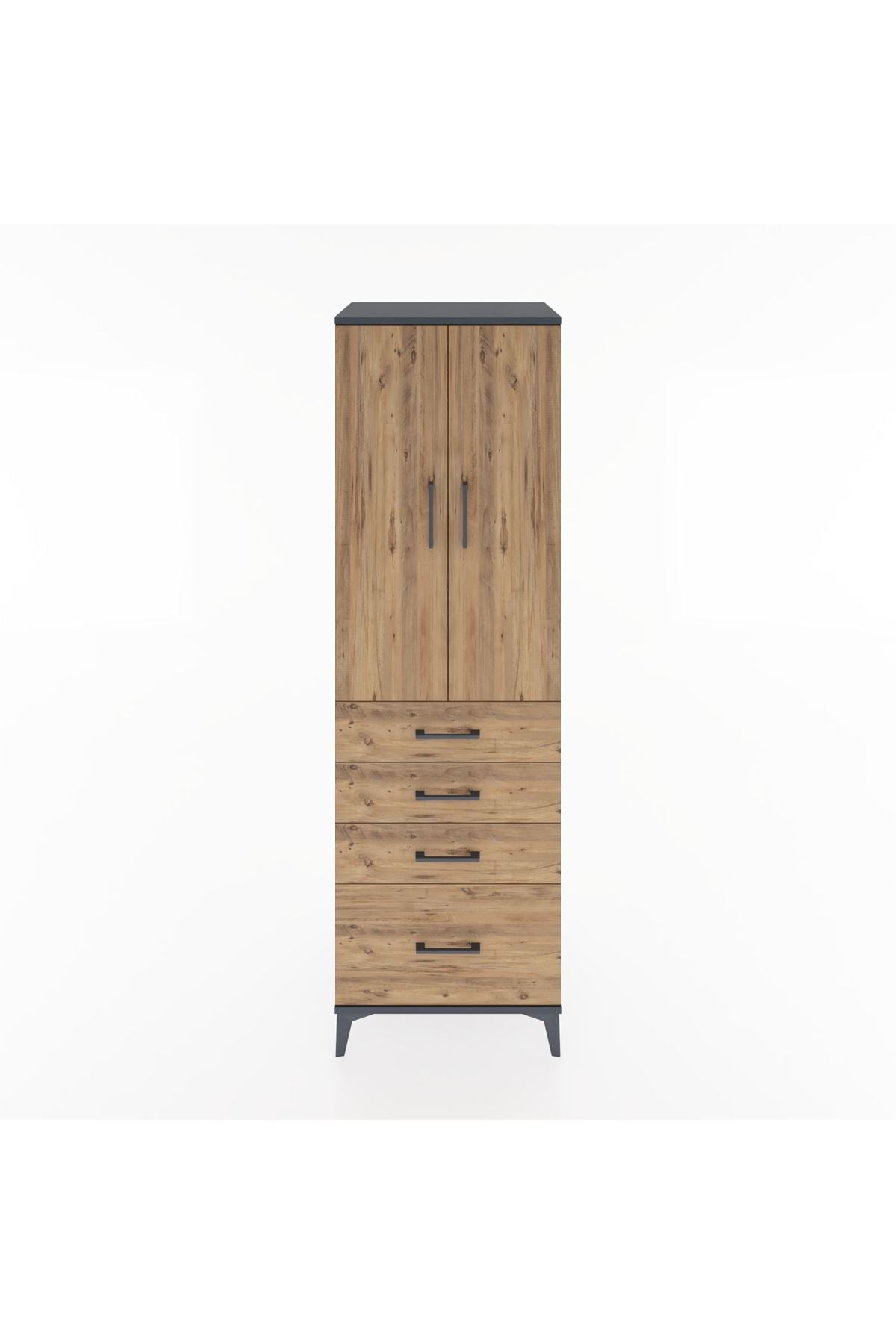 Hyperion Dolap 3 Raflı 4 Çekmeceli 2 Kapaklı 60x44x195 - S59M059V6B
