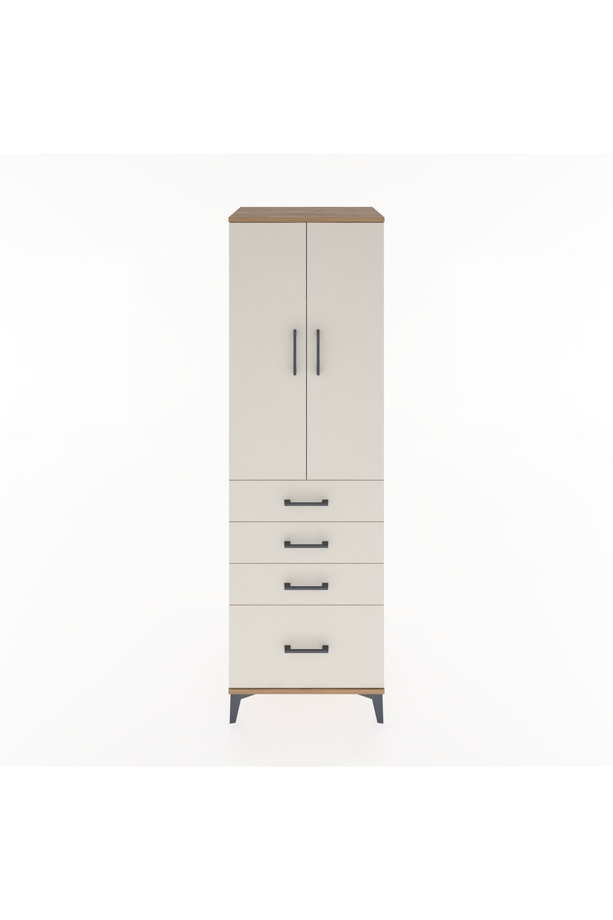 Hyperion Dolap 3 Raflı 4 Çekmeceli 2 Kapaklı 60x44x195 - S59M059V7B