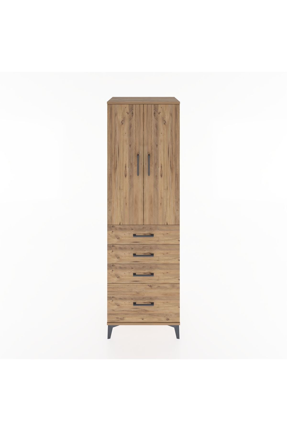 Hyperion Dolap 3 Raflı 4 Çekmeceli 2 Kapaklı 60x44x195 - S59M059V9B