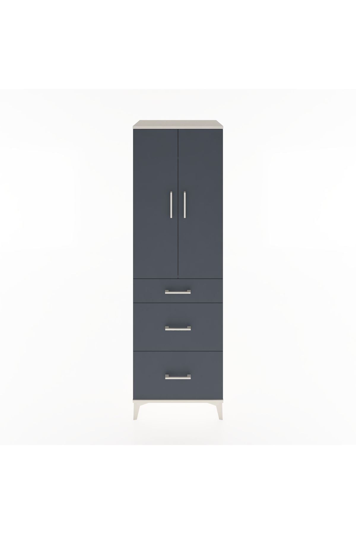 Hyperion Dolap Tek Raflı 3 Çekmeceli Tek Askılı 60x44x195 - S59M060V2B