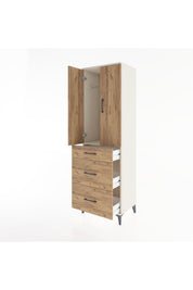 Hyperion Dolap Tek Raflı 3 Çekmeceli Tek Askılı 60x44x195 - S59M060V3B