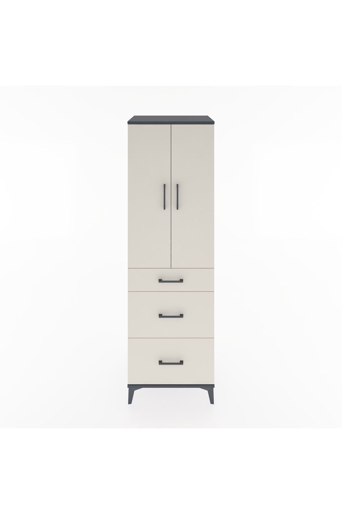 Hyperion Dolap Tek Raflı 3 Çekmeceli Tek Askılı 60x44x195 - S59M060V4B