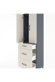 Hyperion Dolap Tek Raflı 3 Çekmeceli Tek Askılı 60x44x195 - S59M060V4B