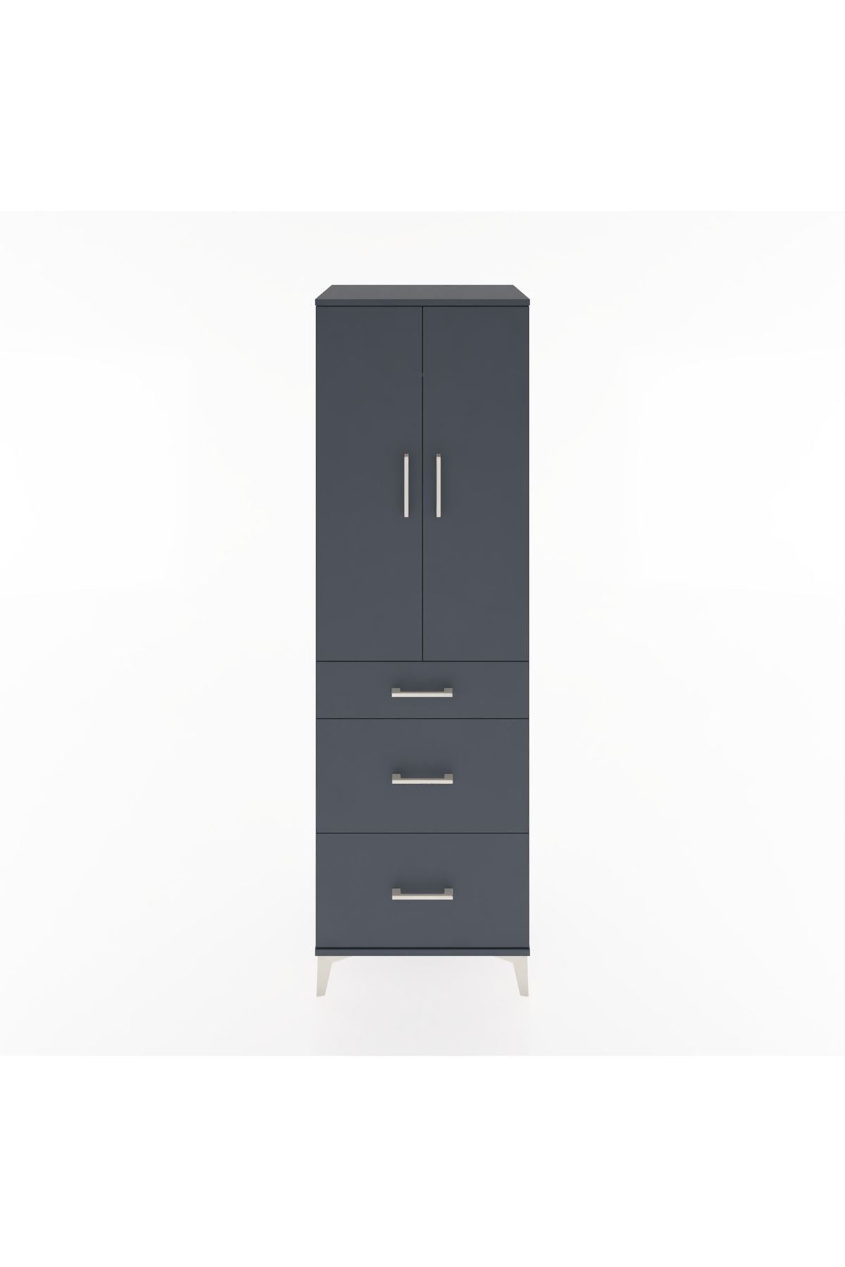 Hyperion Dolap Tek Raflı 3 Çekmeceli Tek Askılı 60x44x195 - S59M060V5B
