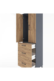 Hyperion Dolap Tek Raflı 3 Çekmeceli Tek Askılı 60x44x195 - S59M060V6B