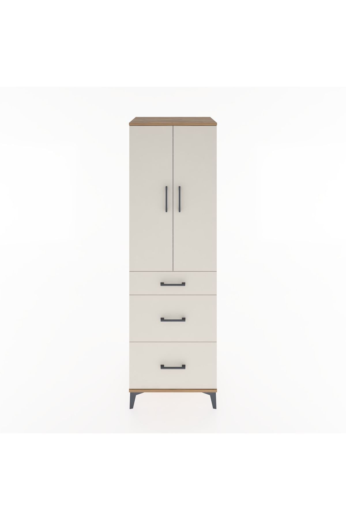 Hyperion Dolap Tek Raflı 3 Çekmeceli Tek Askılı 60x44x195 - S59M060V7B