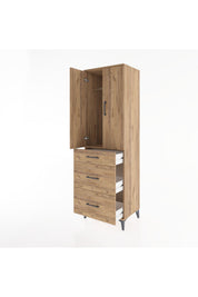 Hyperion Dolap Tek Raflı 3 Çekmeceli Tek Askılı 60x44x195 - S59M060V9B
