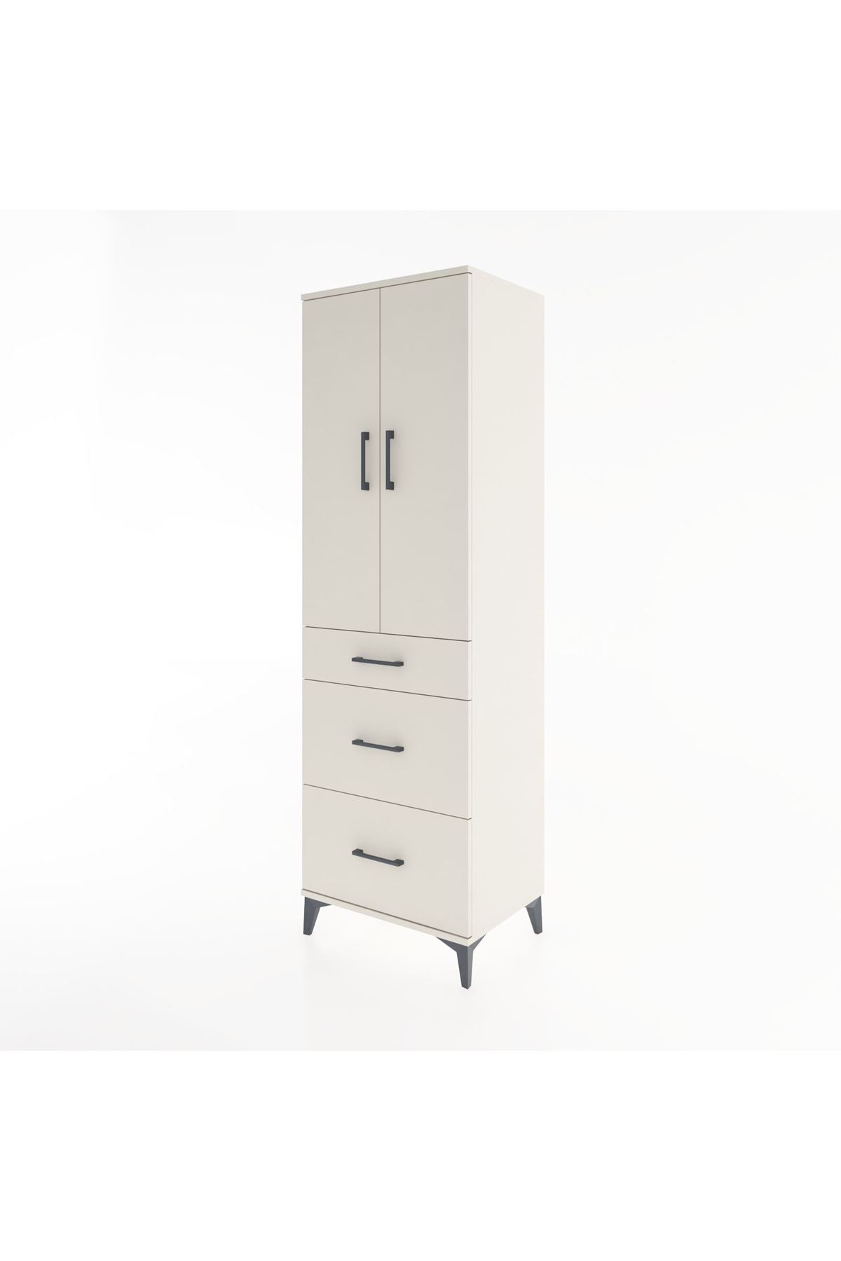 Hyperion Dolap 3 Raflı 3 Çekmeceli 2 Kapaklı 60x44x195 - S59M061V1B