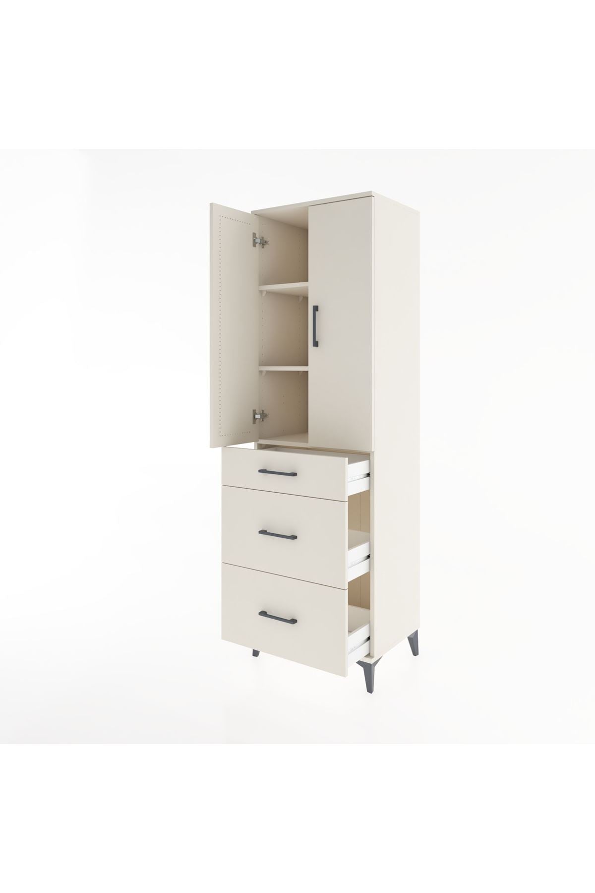 Hyperion Dolap 3 Raflı 3 Çekmeceli 2 Kapaklı 60x44x195 - S59M061V1B