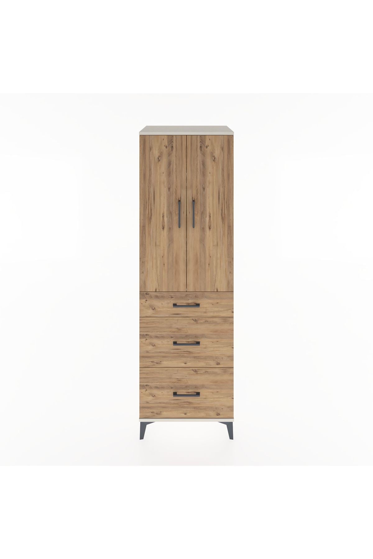 Hyperion Dolap 3 Raflı 3 Çekmeceli 2 Kapaklı 60x44x195 - S59M061V3B