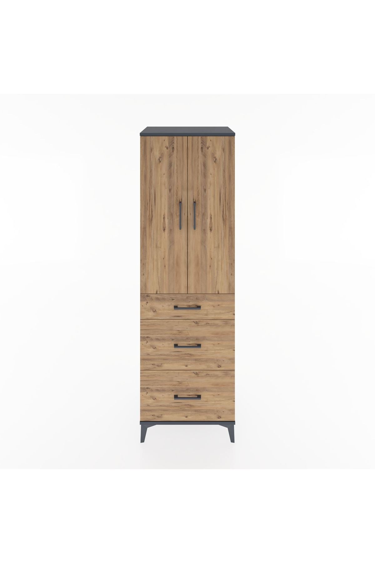 Hyperion Dolap 3 Raflı 3 Çekmeceli 2 Kapaklı 60x44x195 - S59M061V6B