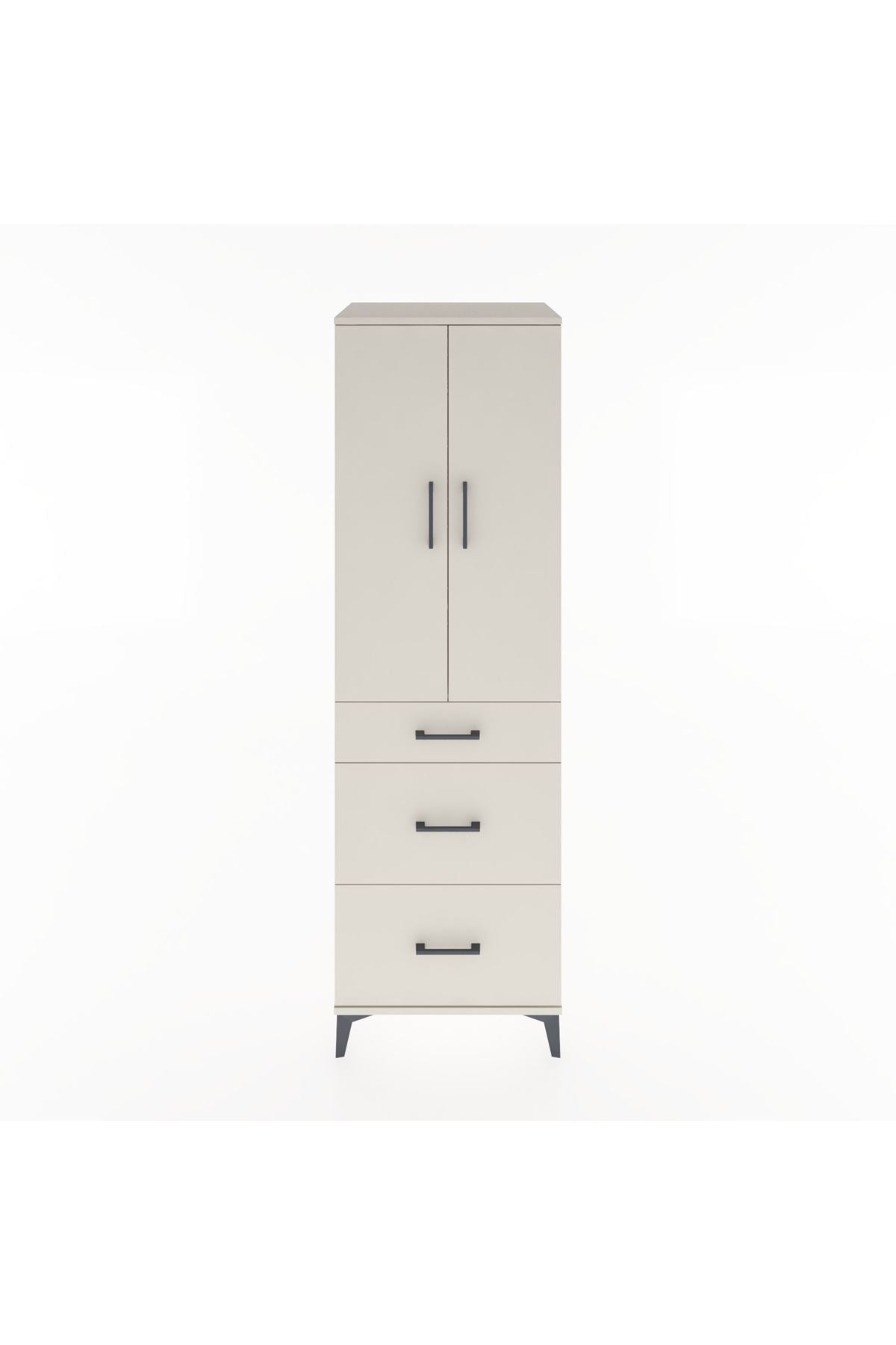 Hyperion Dolap Tek Raflı 3 Çekmeceli Tek Askılı 60x44x195 - S59M062V1B