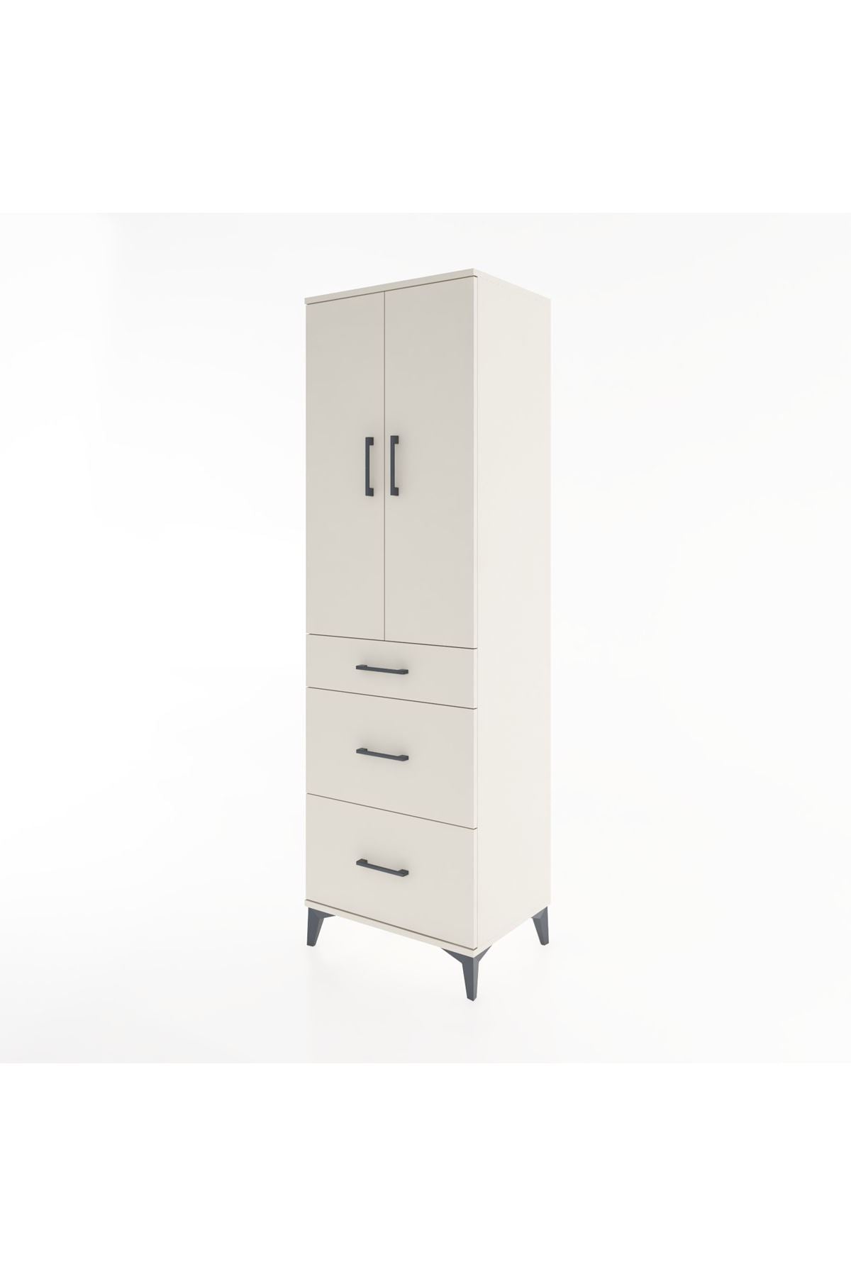 Hyperion Dolap Tek Raflı 3 Çekmeceli Tek Askılı 60x44x195 - S59M062V1B