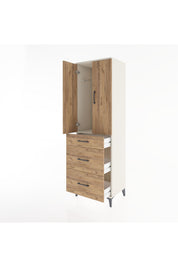Hyperion Dolap Tek Raflı 3 Çekmeceli Tek Askılı 60x44x195 - S59M062V3B