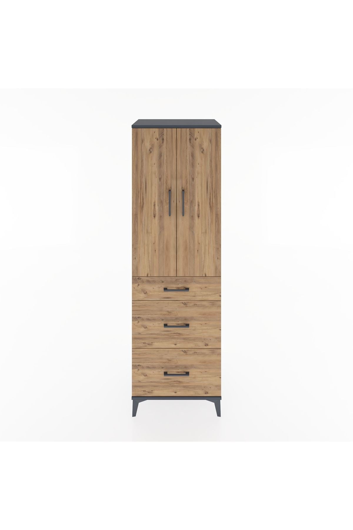 Hyperion Dolap Tek Raflı 3 Çekmeceli Tek Askılı 60x44x195 - S59M062V6B