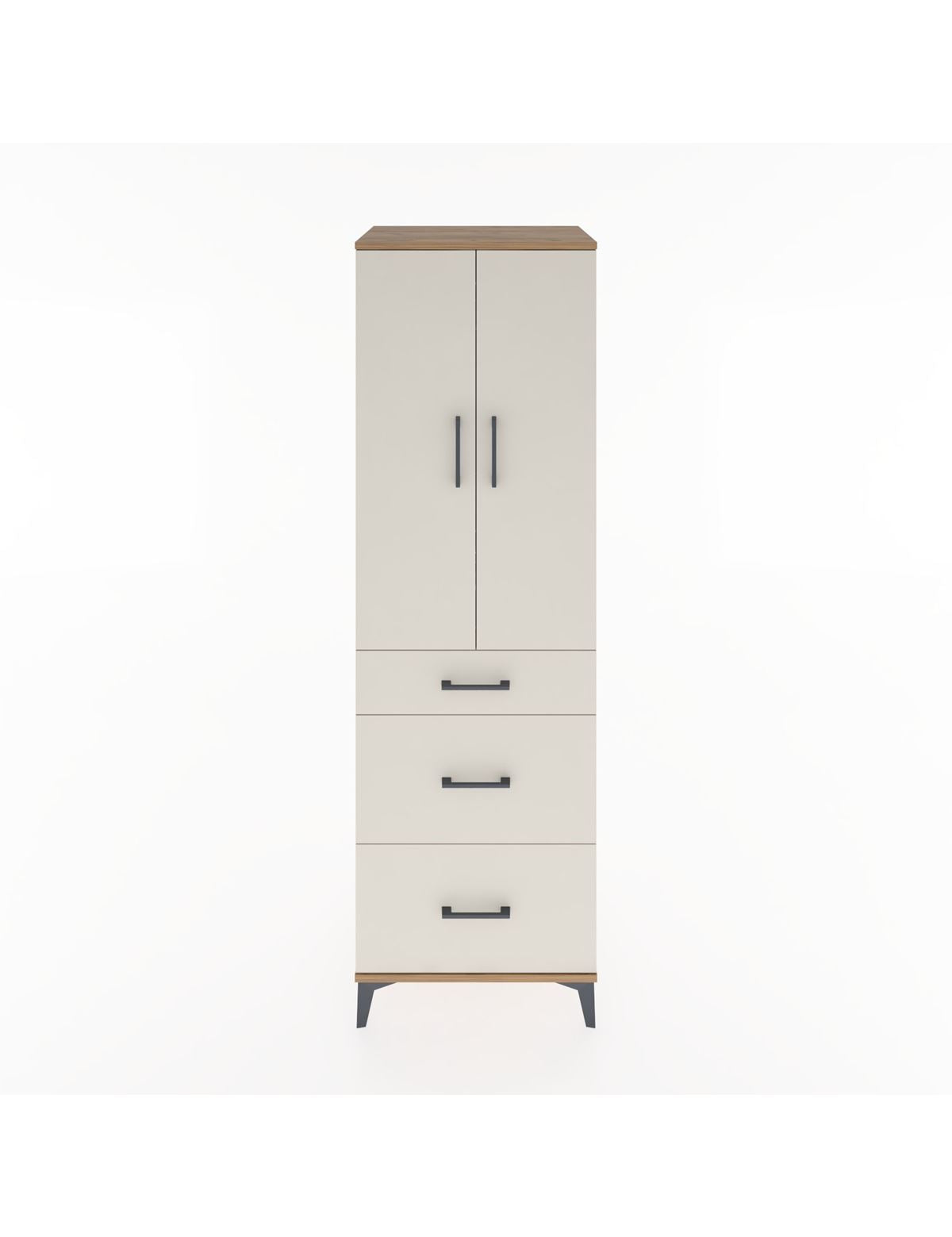 Hyperion Dolap Tek Raflı 3 Çekmeceli Tek Askılı 60x44x195 - S59M062V7B