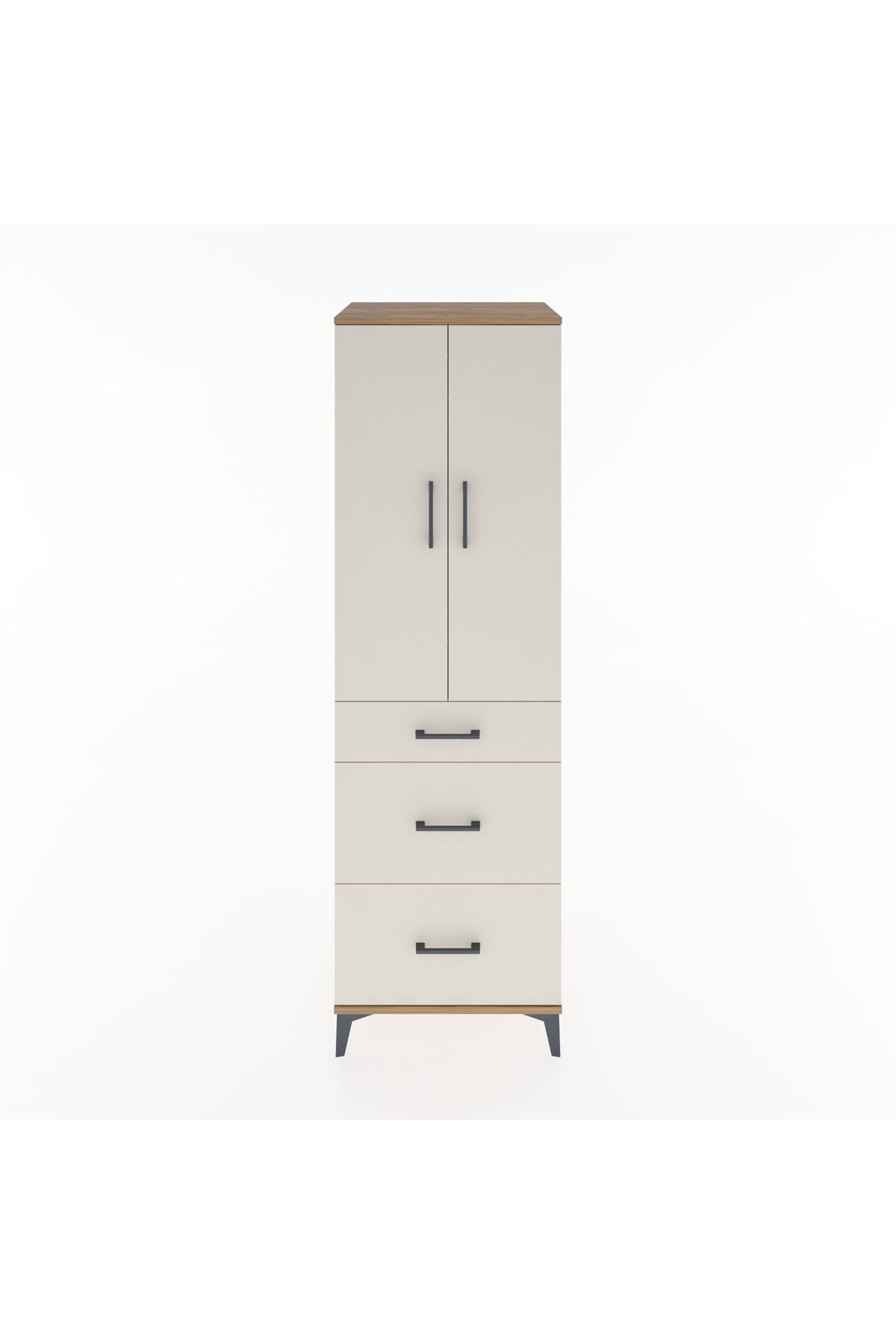 Hyperion Dolap Tek Raflı 3 Çekmeceli Tek Askılı 60x44x195 - S59M062V7B