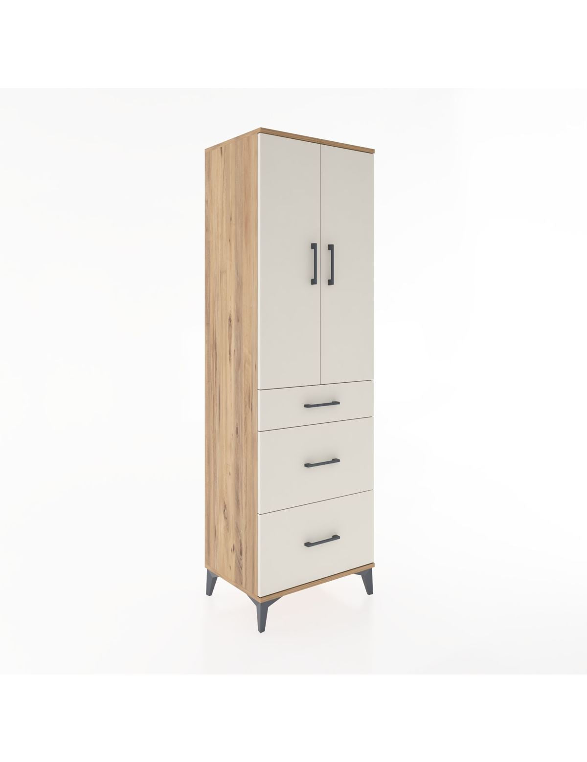 Hyperion Dolap Tek Raflı 3 Çekmeceli Tek Askılı 60x44x195 - S59M062V7B