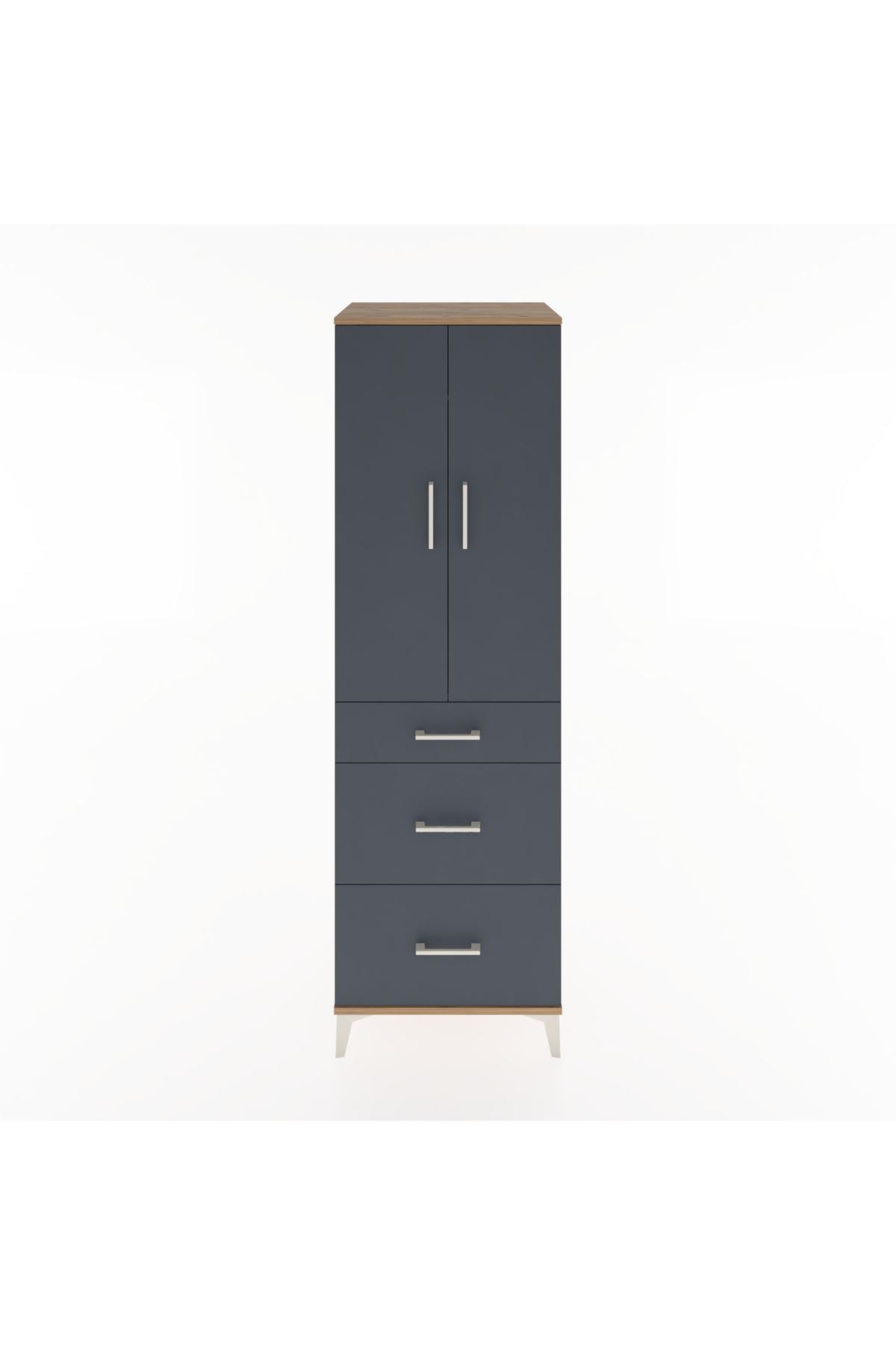 Hyperion Dolap Tek Raflı 3 Çekmeceli Tek Askılı 60x44x195 - S59M062V8B