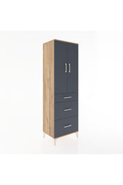 Hyperion Dolap Tek Raflı 3 Çekmeceli Tek Askılı 60x44x195 - S59M062V8B