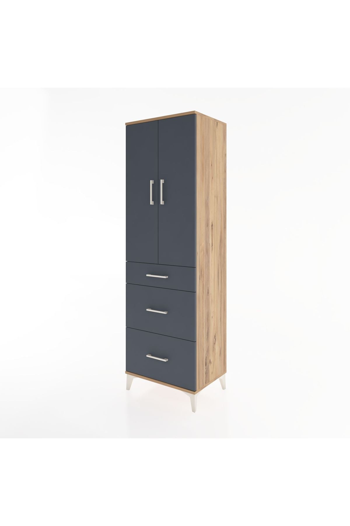 Hyperion Dolap Tek Raflı 3 Çekmeceli Tek Askılı 60x44x195 - S59M062V8B