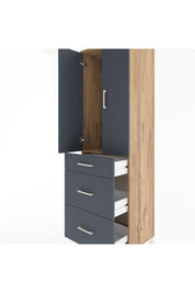Hyperion Dolap Tek Raflı 3 Çekmeceli Tek Askılı 60x44x195 - S59M062V8B