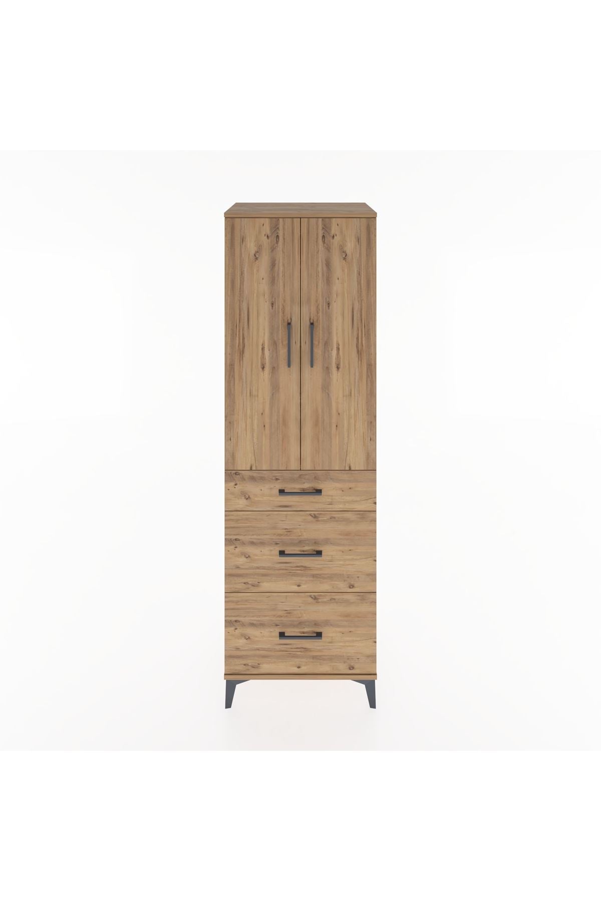 Hyperion Dolap Tek Raflı 3 Çekmeceli Tek Askılı 60x44x195 - S59M062V9B