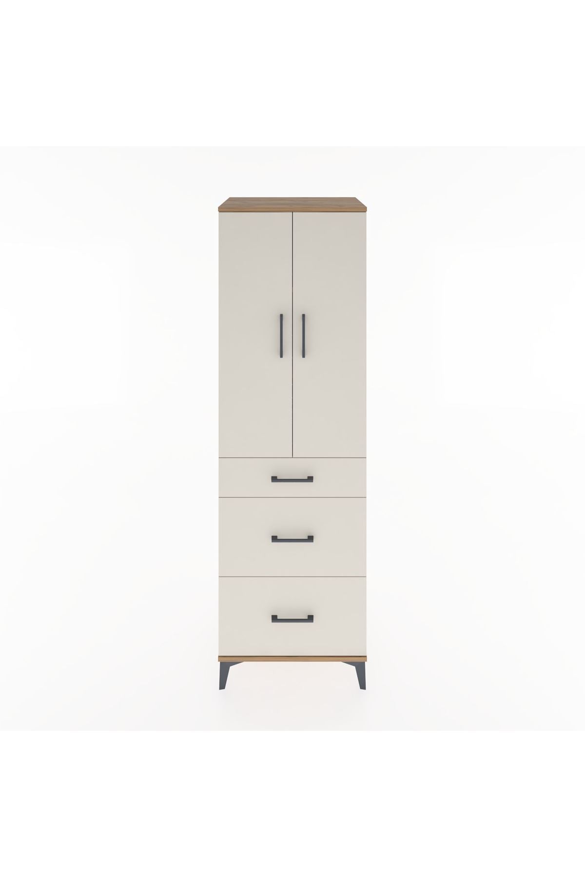Hyperion Dolap 3 Raflı 3 Çekmeceli 2 Kapaklı 60x44x195 - S59M063V7B