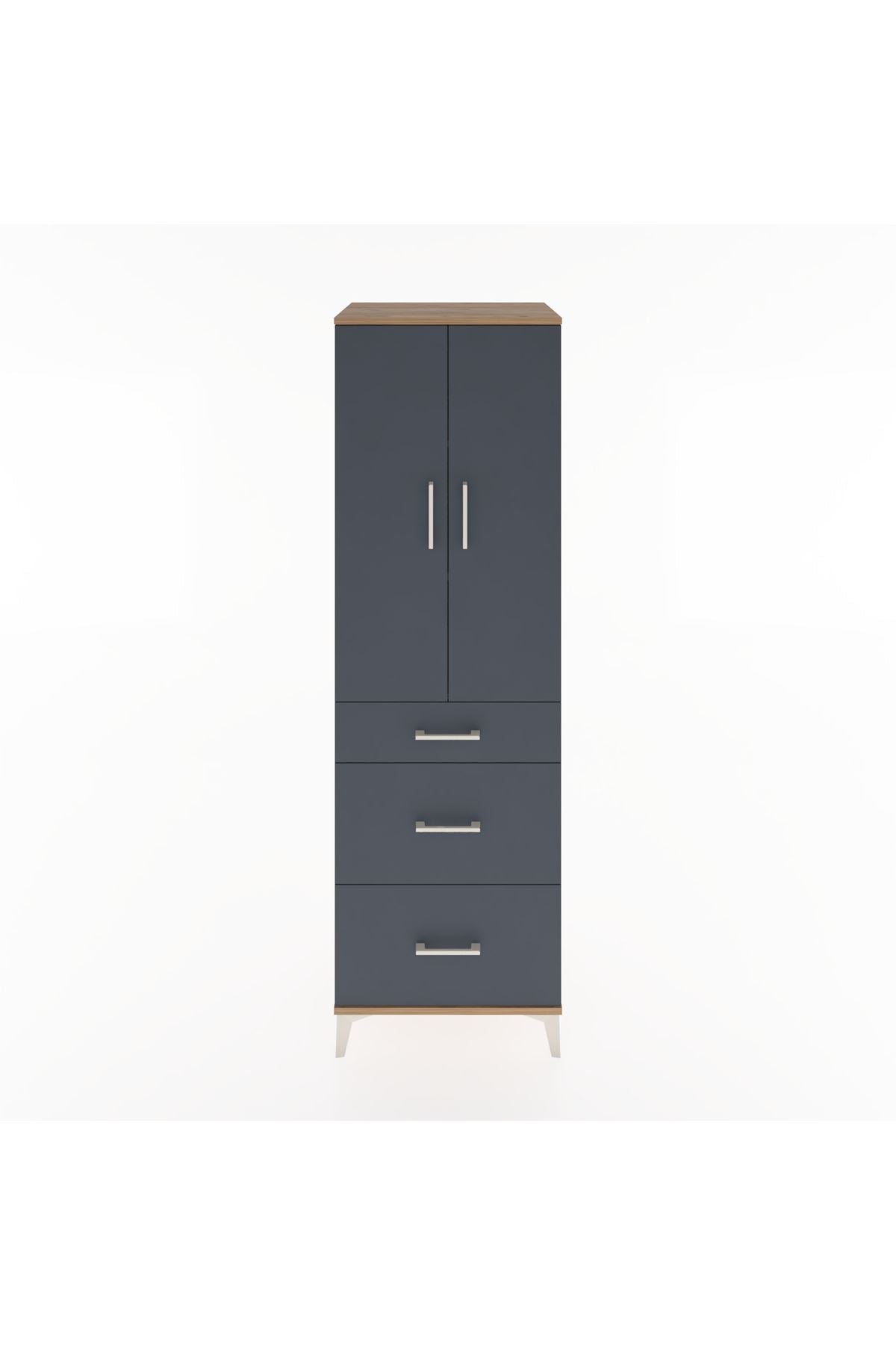 Hyperion Dolap 3 Raflı 3 Çekmeceli 2 Kapaklı 60x44x195 - S59M063V8B