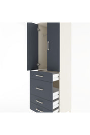 Hyperion Dolap Tek Raflı 4 Çekmeceli Tek Askılı 60x44x195 - S59M064V2B