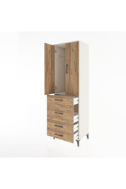 Hyperion Dolap Tek Raflı 4 Çekmeceli Tek Askılı 60x44x195 - S59M064V3B