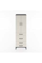 Hyperion Dolap Tek Raflı 4 Çekmeceli Tek Askılı 60x44x195 - S59M064V4B