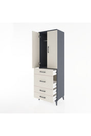 Hyperion Dolap Tek Raflı 4 Çekmeceli Tek Askılı 60x44x195 - S59M064V4B