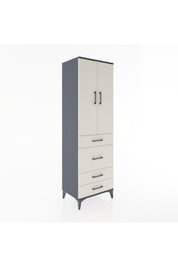 Hyperion Dolap Tek Raflı 4 Çekmeceli Tek Askılı 60x44x195 - S59M064V4B